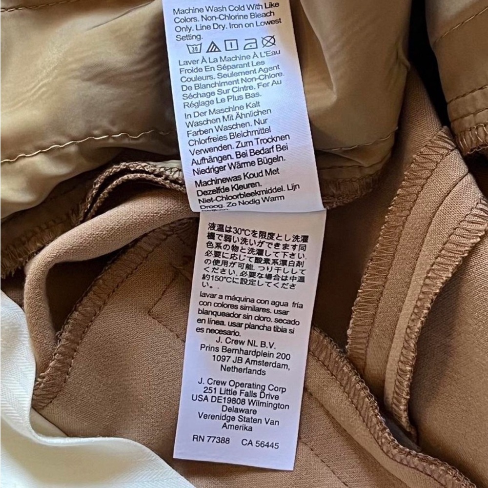 NWT J. Crew Cameron Full Length Classic Beige Women's Trousers - Picture 7 of 7